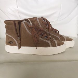 UGG OLLI HERITAGE Suede Plush High-Top Sneakers
